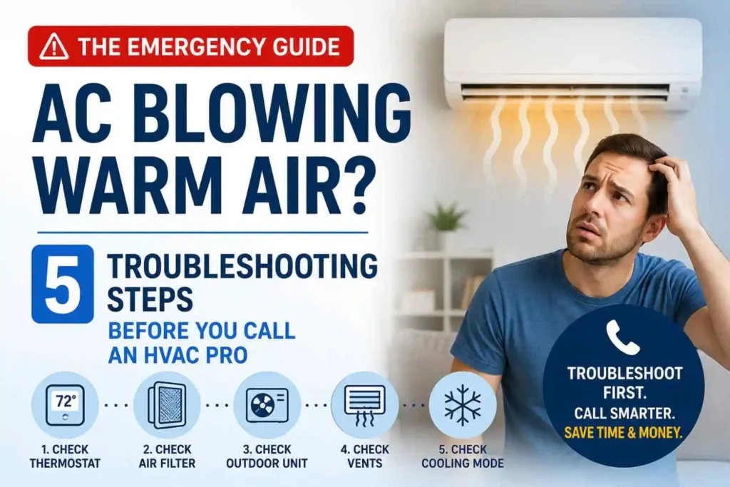 The Emergency Guide: “AC Blowing Warm Air? 5 Troubleshooting Steps Before You Call an HVAC Pro”