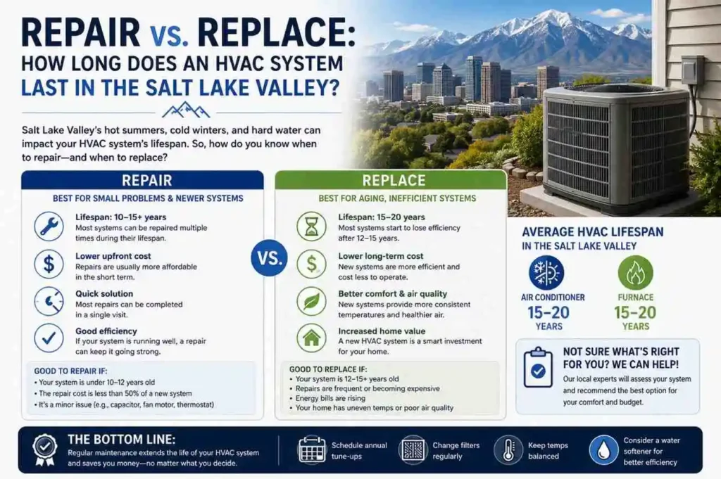 Repair vs. Replace: How Long Does an HVAC System Last in the Salt Lake Valley? 